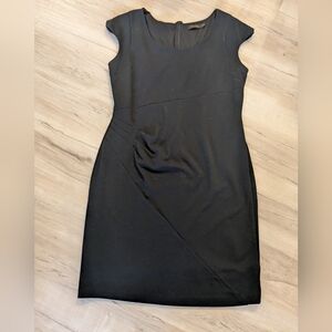 The Limited Black Cap-Sleeve Midi Sheath Dress